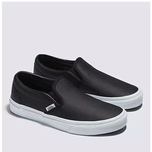 VANS Classic Slip-On Perforated Black Leather Shoe-